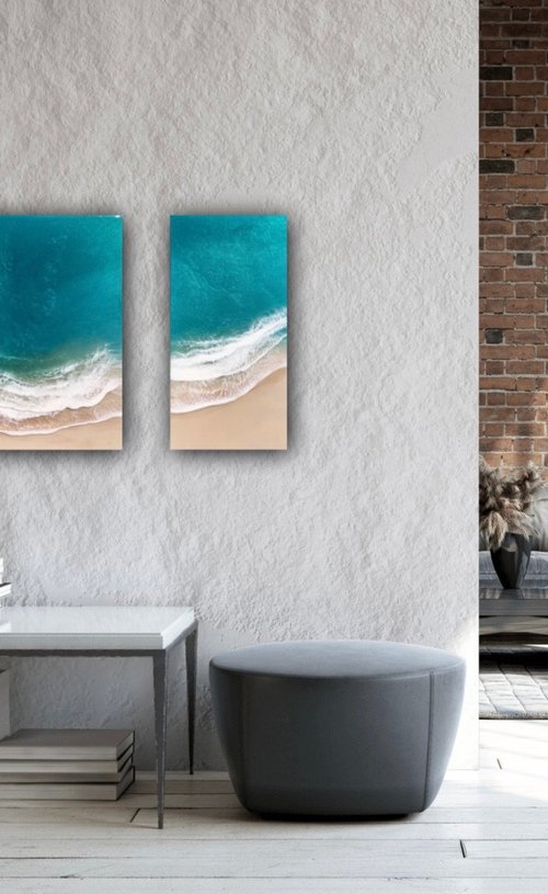Soothing Waves - Seascape Painting by Ana Hefco