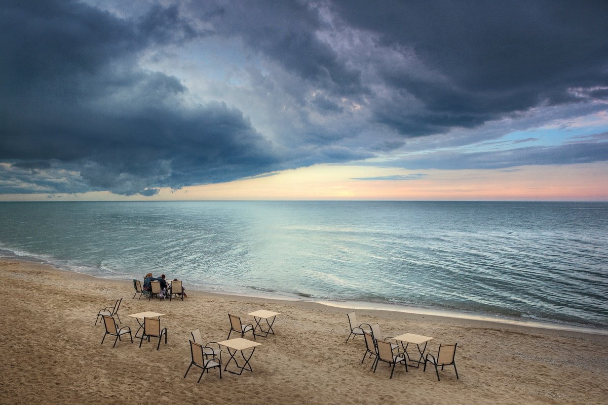 Impressionistic Landscape Photograph By Valerix, 30 X 20", Evening On The Beach., Original Artwork