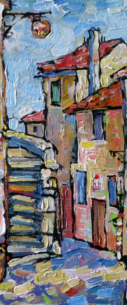 Street in a small southern city. by Nikifor Swiristuhin