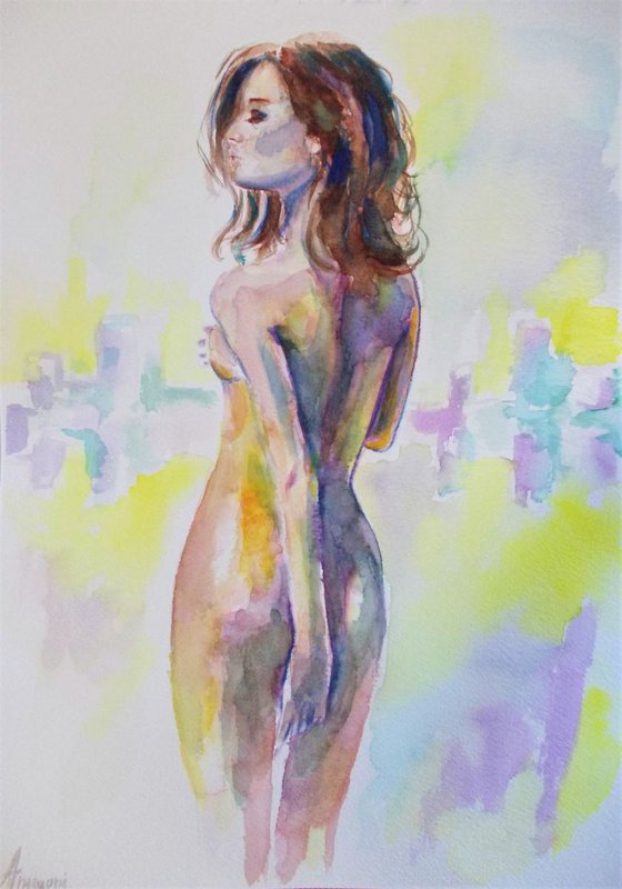 Nude 2 -Original watercolor painting