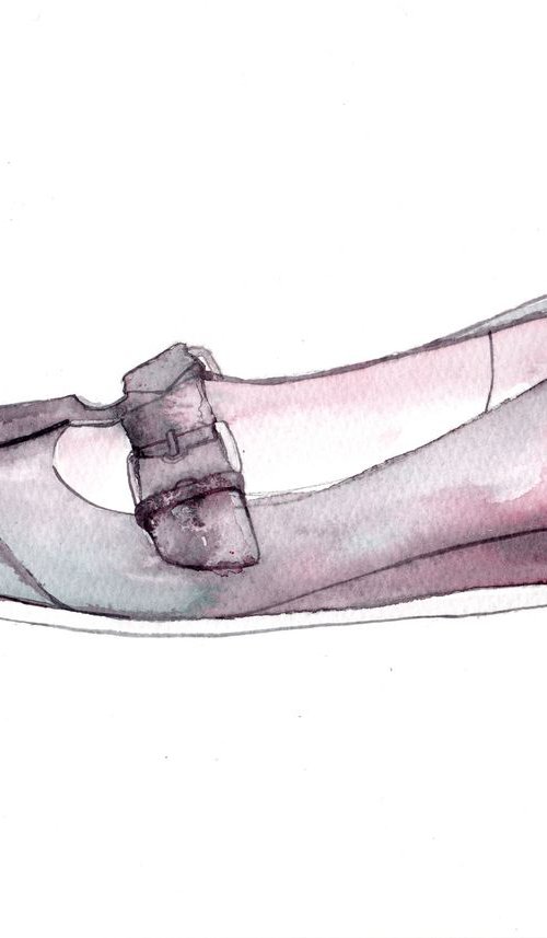 Shoe Sketch #3 - Gestural Impressionist Still Life Portrait by Eleanore Ditchburn