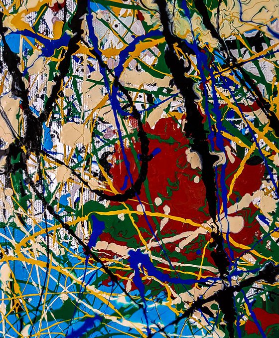 - Spring mood - JACKSON POLLOCK style enamel on canvas