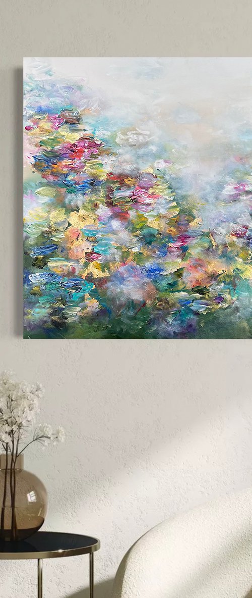 Golden Water Lilies by Vé  Boisvert