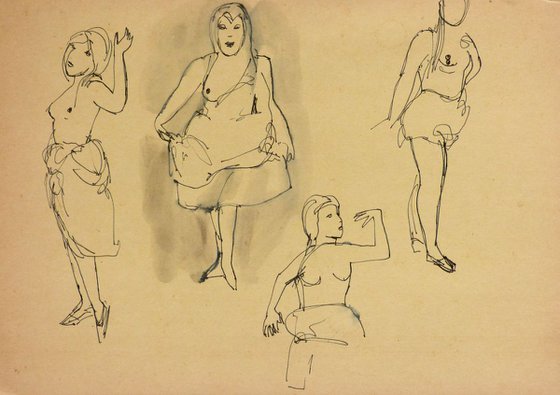 Study of Dancers, 29x21 cm