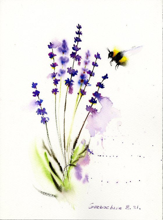 lavender and bumblebee