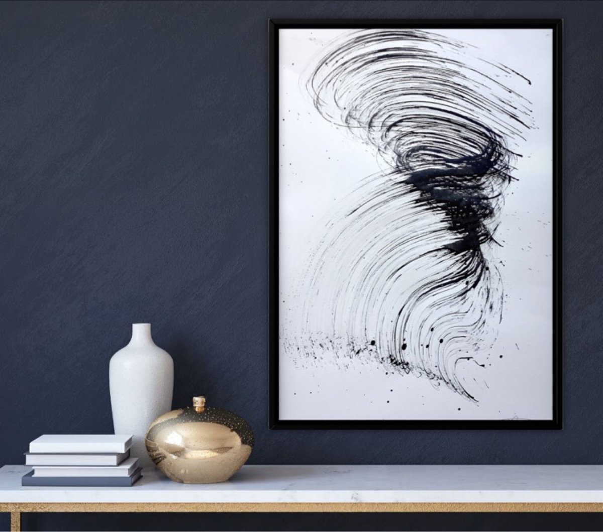 Abstract Acrylic Painting By Roberta Cervelli, 17 X 24", Far Away So Close, Original Artwork