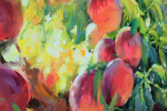Peaches on the tree