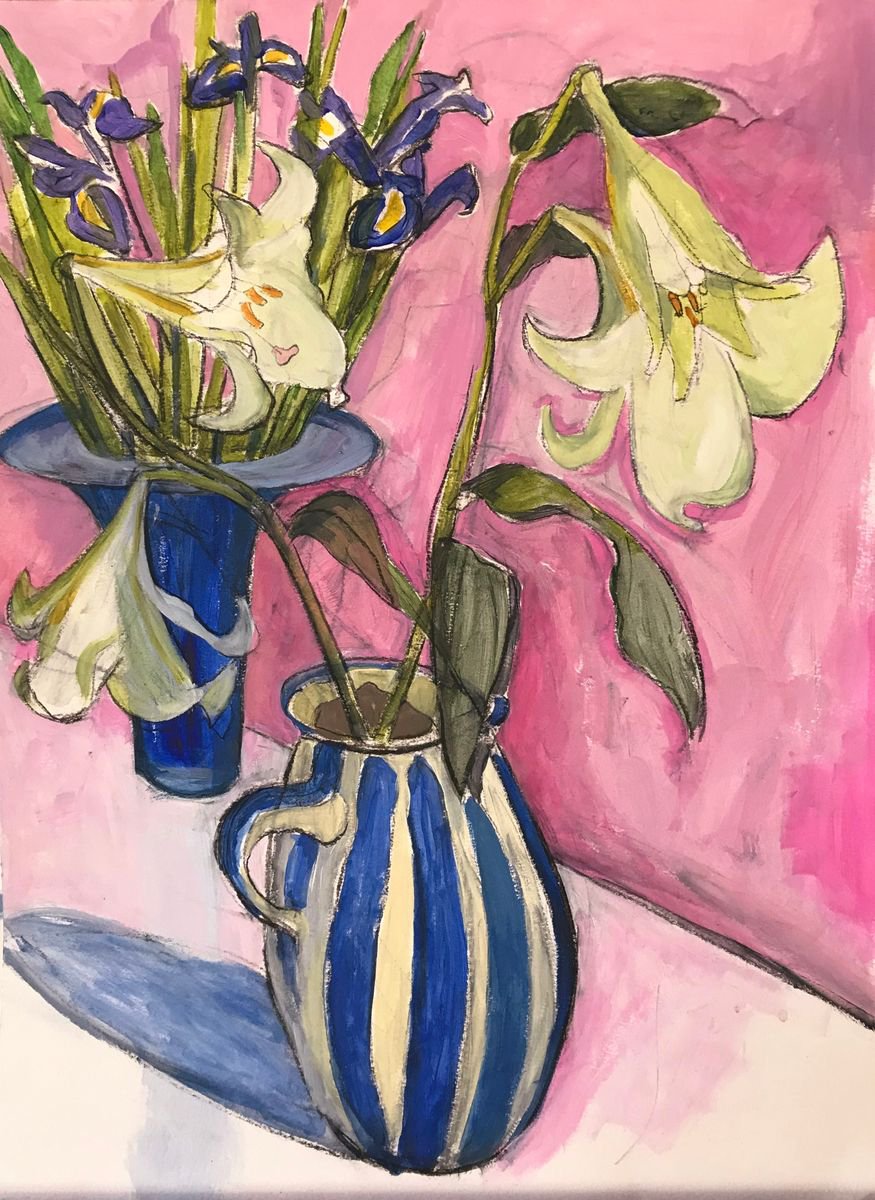 Expressive Botanical Acrylic Painting By Christine Callum Mcinally, 17 X 22, The Beauty Of Flowers, Original Artwork