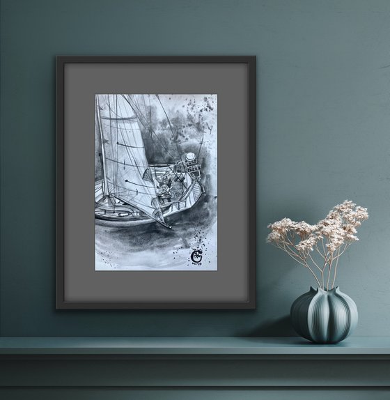 GRAPHITE YACHTING - diptych