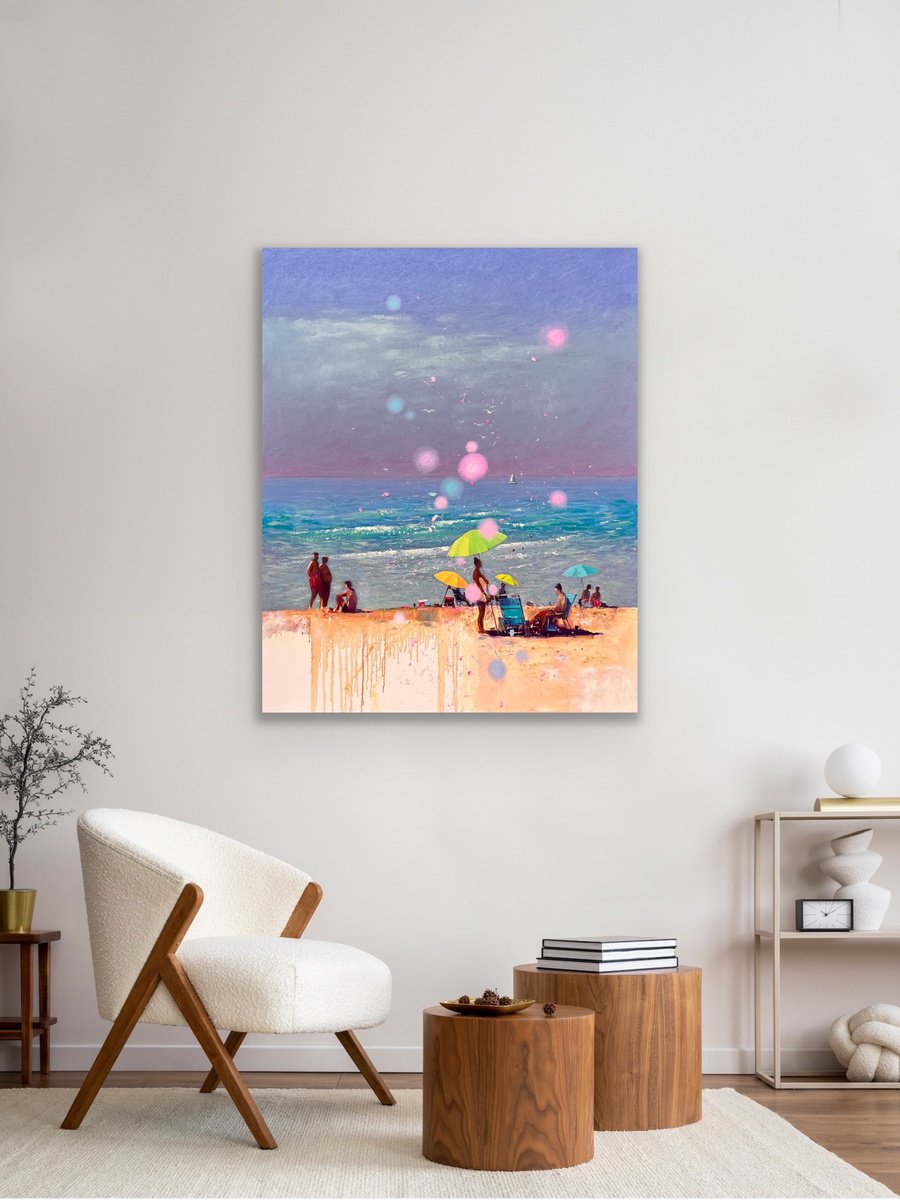 Impressionistic Landscape Oil Painting By Andrii Kovalyk, 32 X 39, Summer Memories, Original Artwork