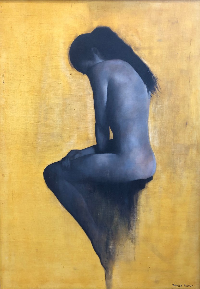 Girl On Stool (Oil) By Patrick Palmer, 21 X 29, Artwork For Sale On Artfinder