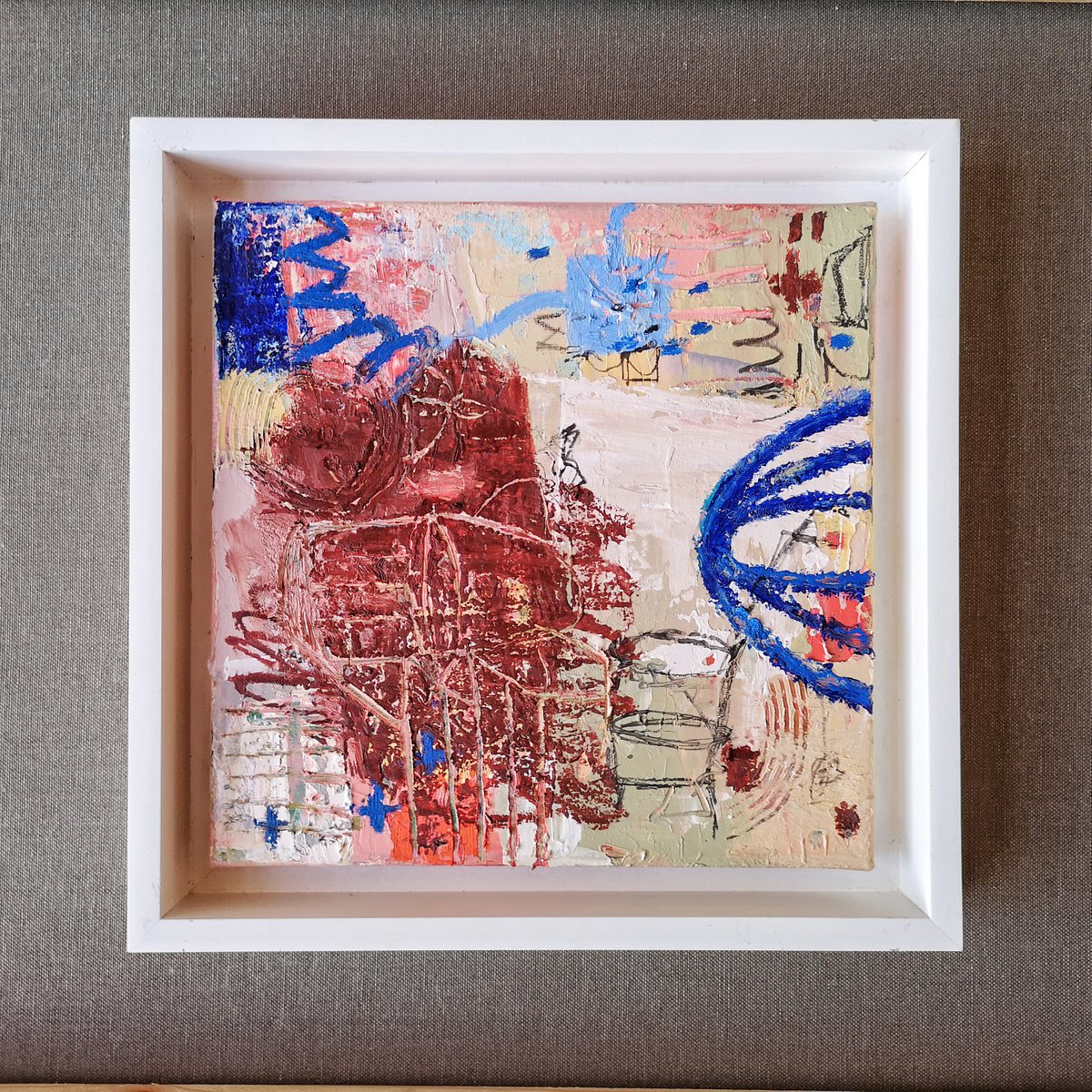 Sixth Dream - framed small abstract artwork/home decor gift by Jenny Furman