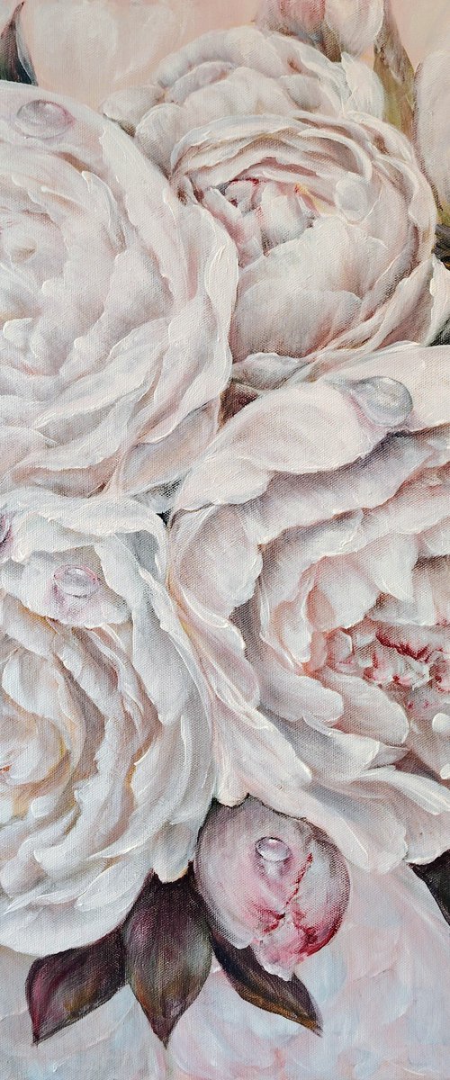 The Pionies Dew. Original.. by Elena Pertceva