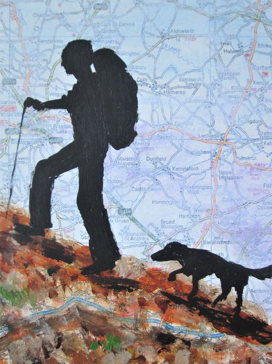 Backpacker and his dog