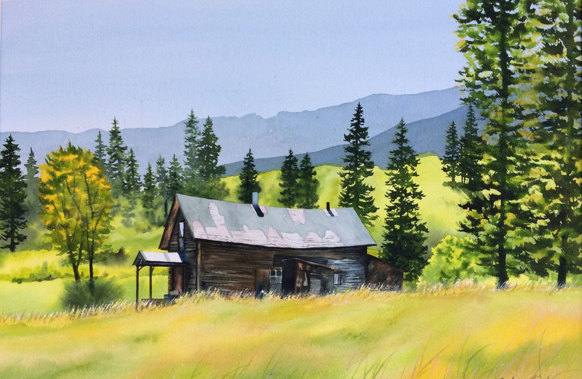 Montana Cabin by Silvie Wright
