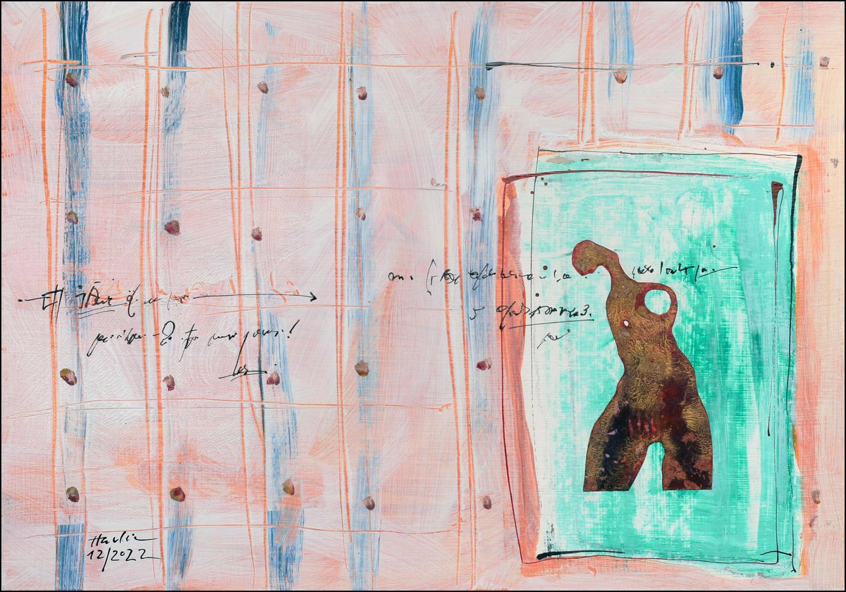 Portrait Acrylic Painting By Jiri Havlik, 20 X 14, Memory Of Summer, Original Artwork