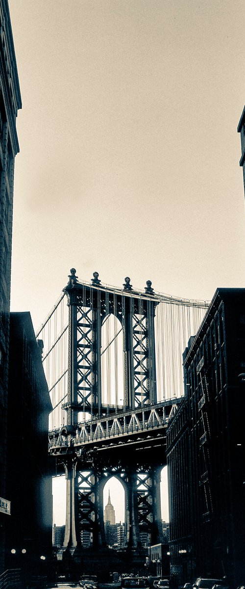 Brooklyn Bridge - New York ( Vintage Print ) by Stephen Hodgetts Photography