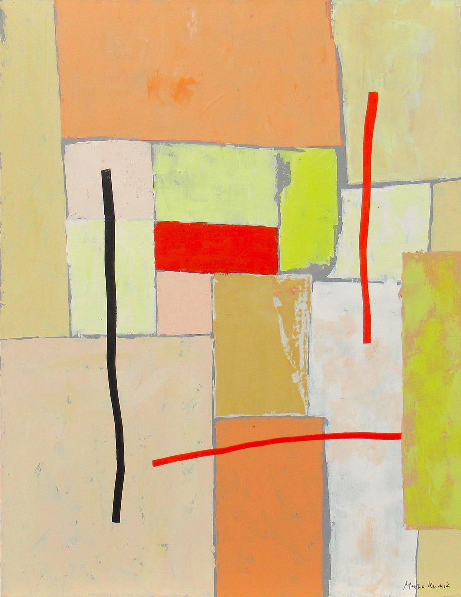 Abstract Acrylic Painting By Megha Hendrick., 28 X 35", Summergame #1., Original Artwork