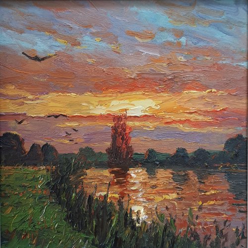 River Thames sunset, Berkshire, England by Roberto Ponte