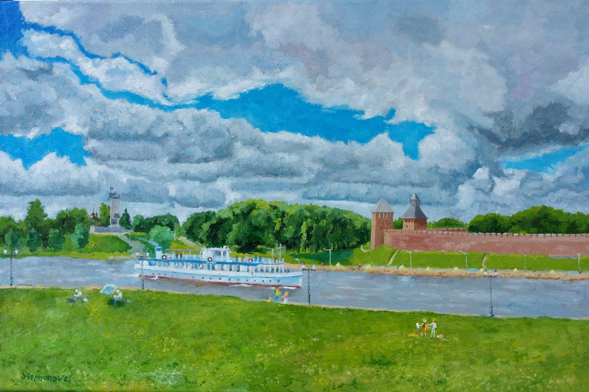 Novgorod, The Great, River View By Juri Semjonov, 24 X 16, Artwork For Sale On Artfinder