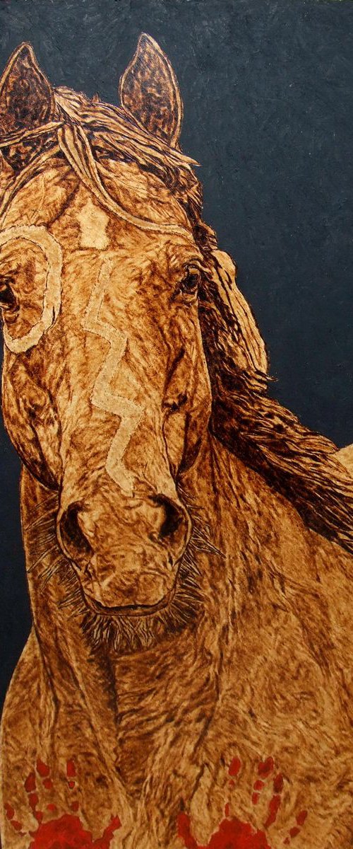Native Mustang Horse by MILIS Pyrography