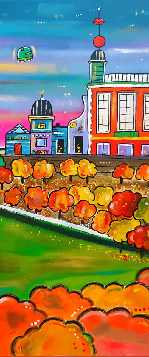 Autumn Futuristic Royal Observatory, Greenwich by Maria Luisa  Azzini