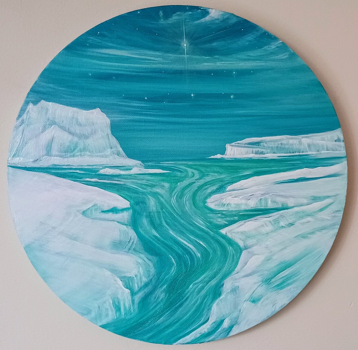 Landscape Acrylic Painting By Zoe Adams, 12 X 12", Crystal., Original Artwork