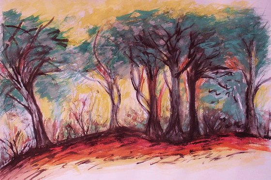 Trees - watercolor ..