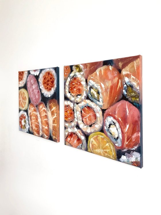 Sushi set, diptych