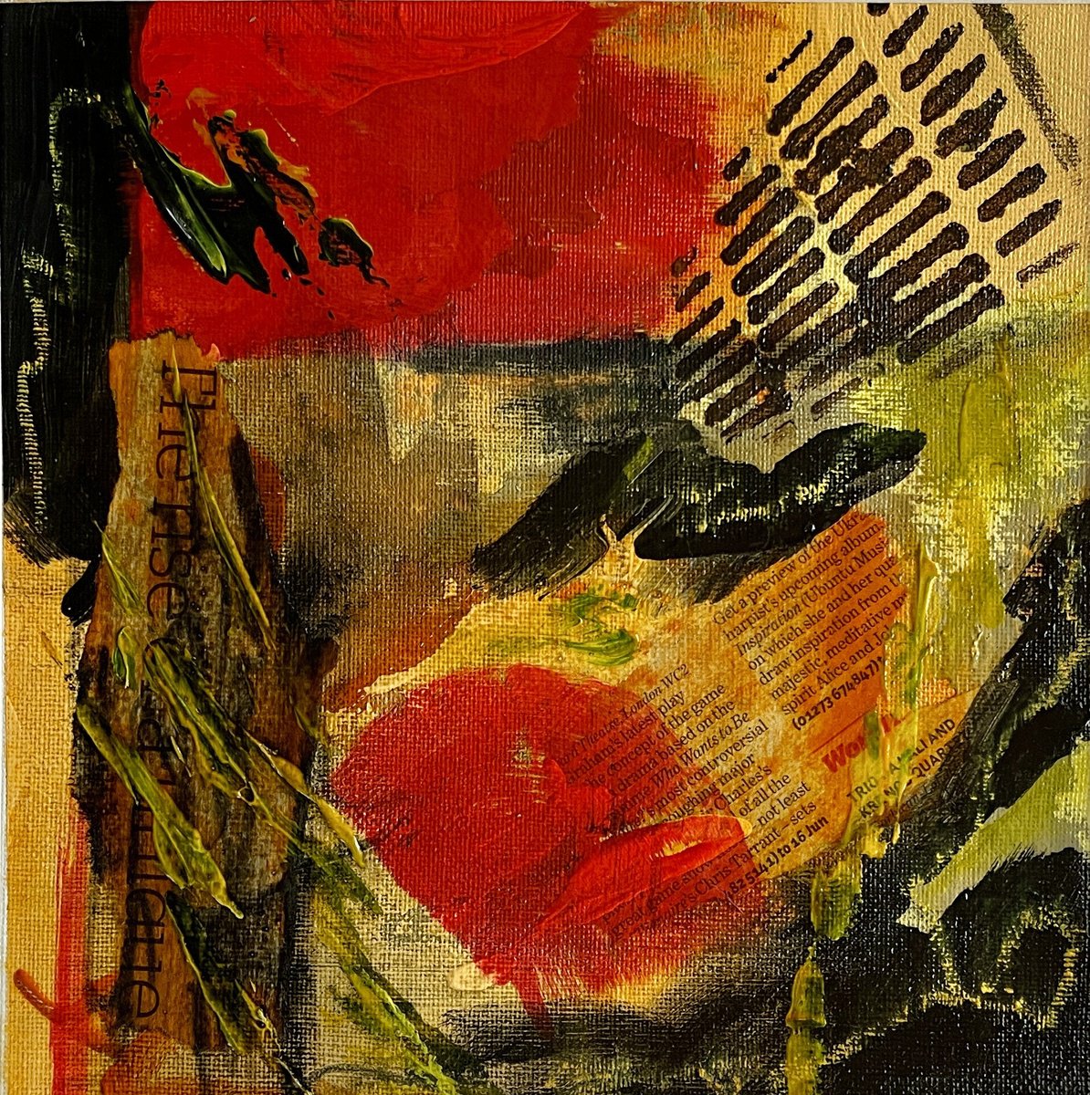 Nr 1 of a Red and Yellow Abstract Series by Marja Brown