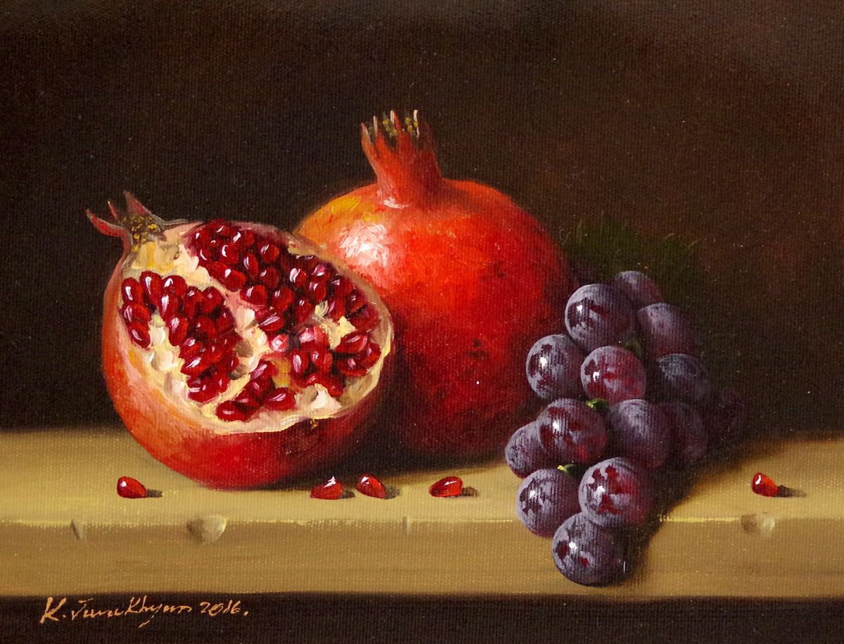 Kitchen art, Still Life, Fruits, Pomegranate, Or | Artfinder