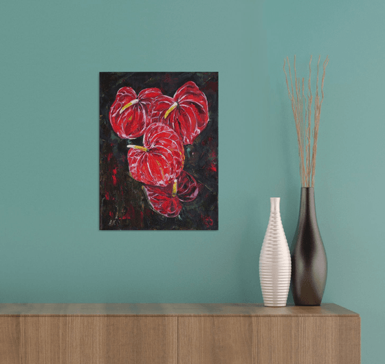 Red anthurium flower