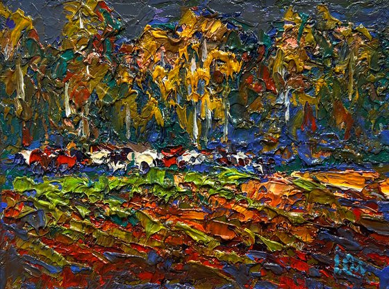 Autumn yellow forest