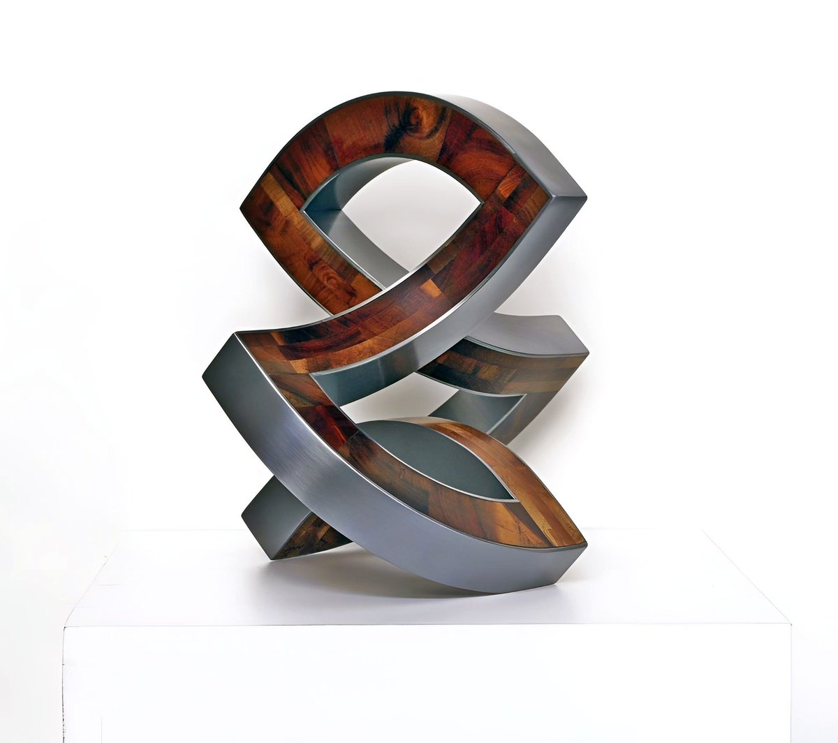 Geometric Abstract Sculpture By Nikolaus Weiler, 9 X 9", Billows Of Space, Original Artwork