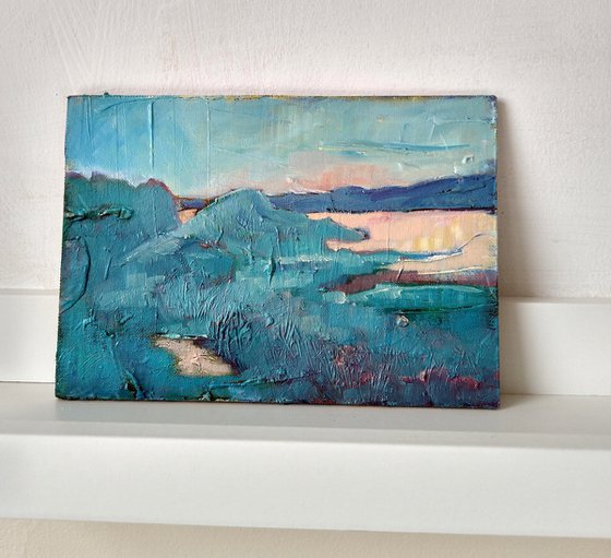 Scottish Lochs at Sunset - Miniature Landscape