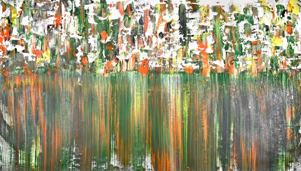 Abstract Acrylic Painting By Sumit Mehndiratta, 62 X 34", Composition No. 446, Original Artwork