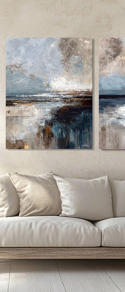 Tides of Pale Morning.diptych by Tatiana Malinovscaia