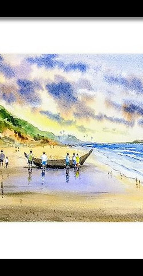 The Fishermen of Karwar Beach by Asha Shenoy