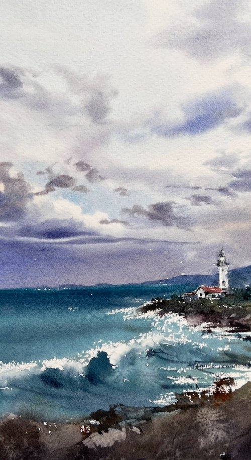 Before the storm  Lighthouse #5 by Eugenia Gorbacheva