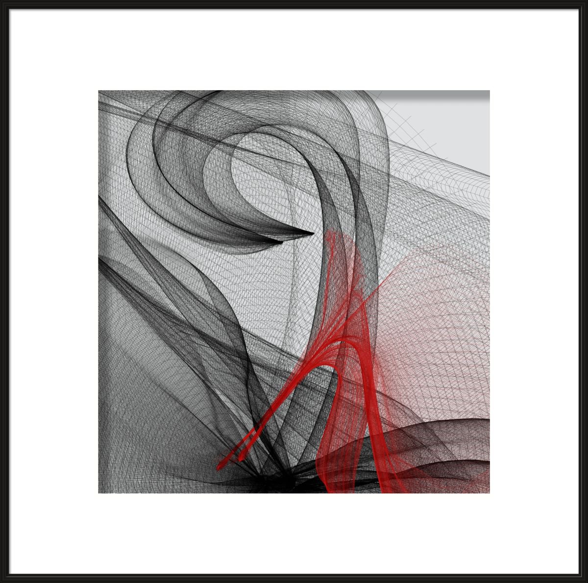 Abstract Print By Shabs Beigh, 18 X 18", Swirl, Original Artwork