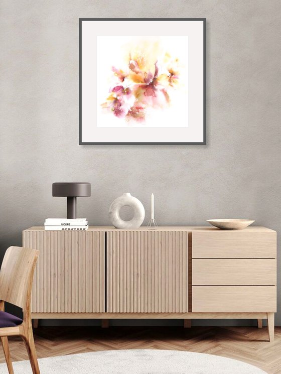 Yellow abstract flowers