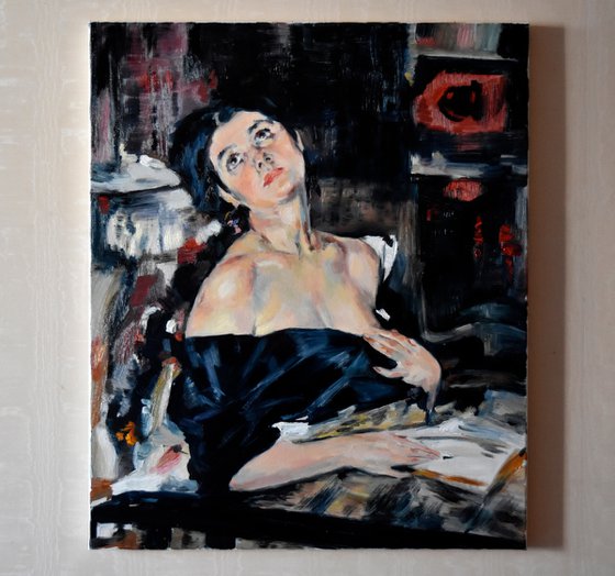 Work of study: "Lady in Black" by Nicolai Fechin