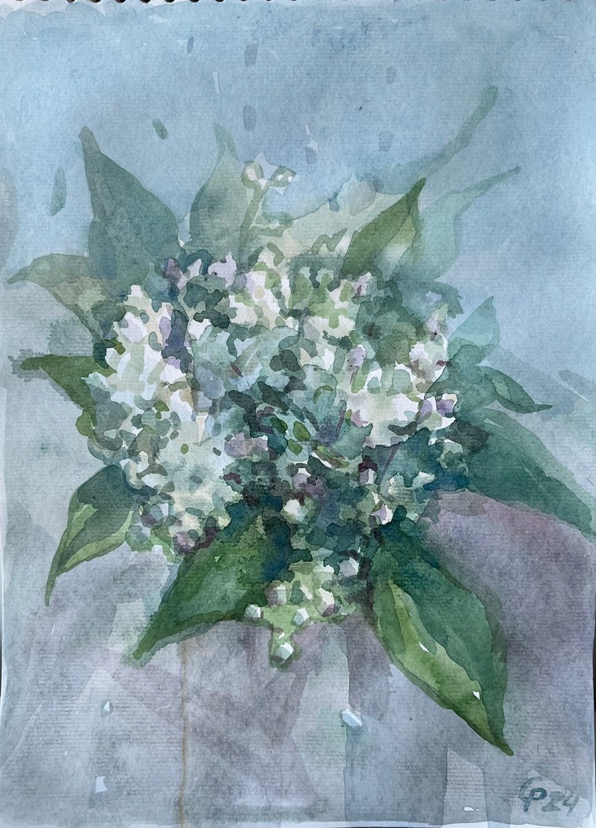 Lilies of the Valley, an original watercolour artwork handmade by Roman Sergienko