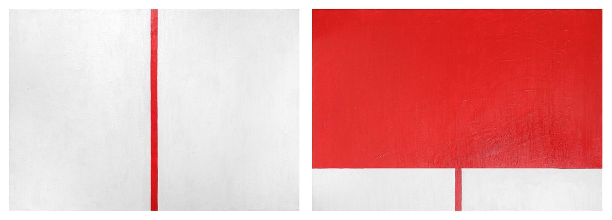 One Stripe Diptych by Sandro Chkhaidze