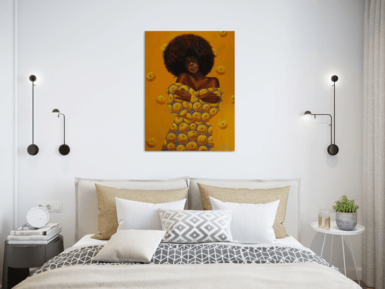 "Golden Day" - Original Art Modern Home wall Decor