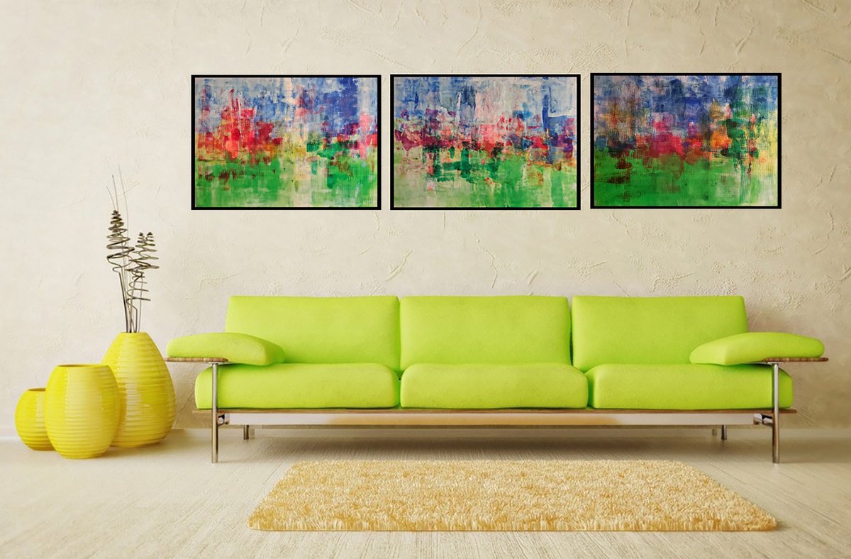 Sunlit Garden By Susan Wooler, 70 X 17, Artwork For Sale On Artfinder