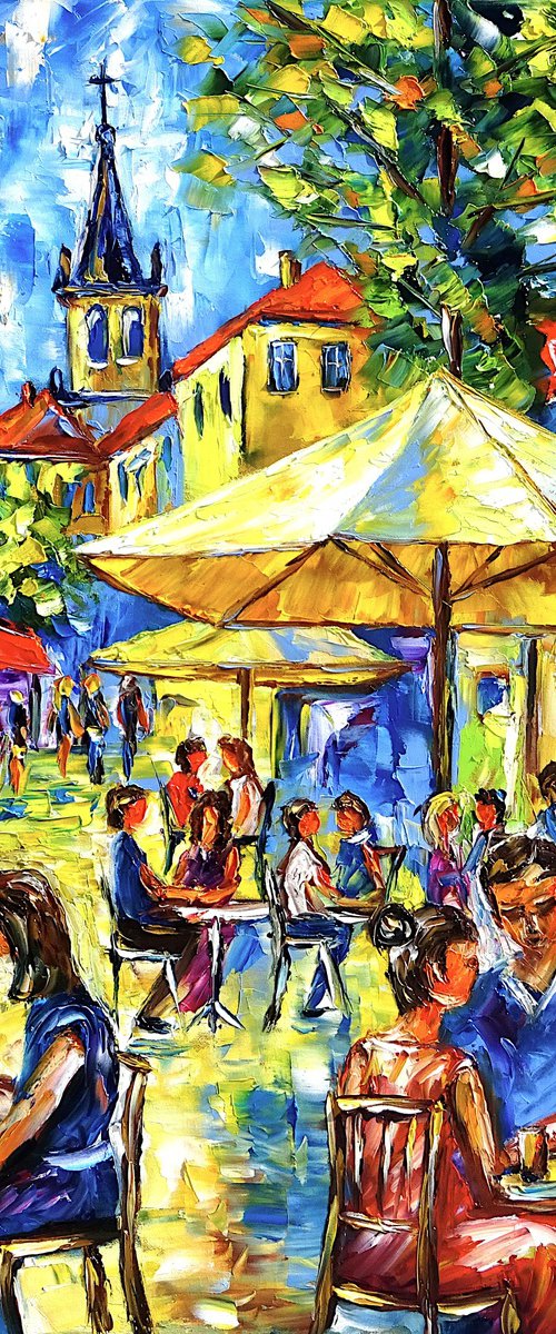 Summer Midday in a Street Café by Mirek Kuzniar