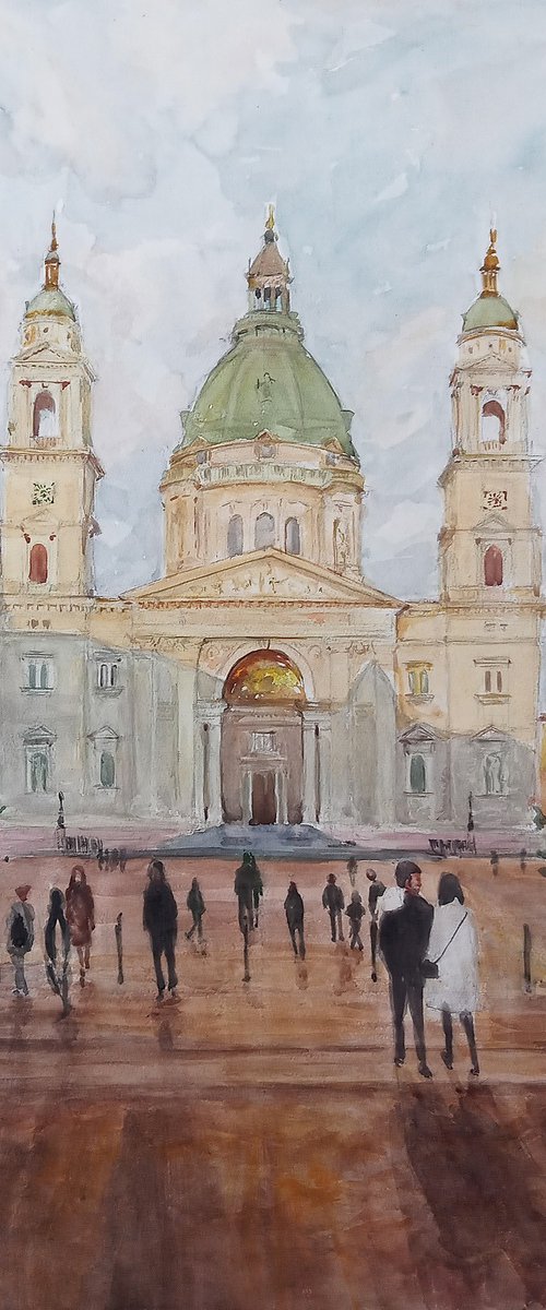 Watercolor architecture painting by Jelena Milojevic