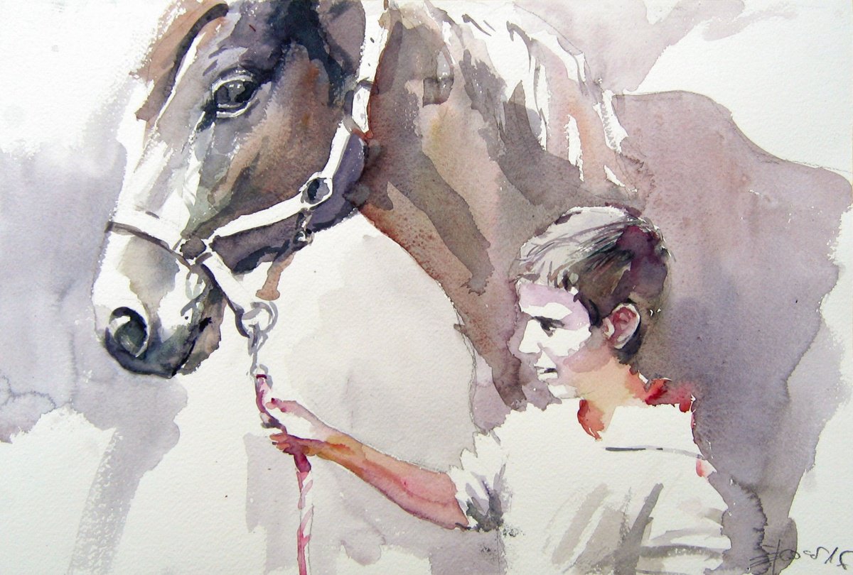 Animal Watercolour By Goran Zigolic Watercolors, 22 X 15, Friends, Original Artwork
