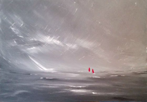 Outward Bound  - Monochrome, Seascape, Modern Art Office Decor Home (2016)